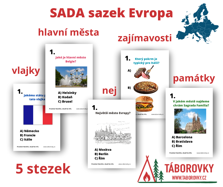 Sada krátkých sazek s tématem Evropy